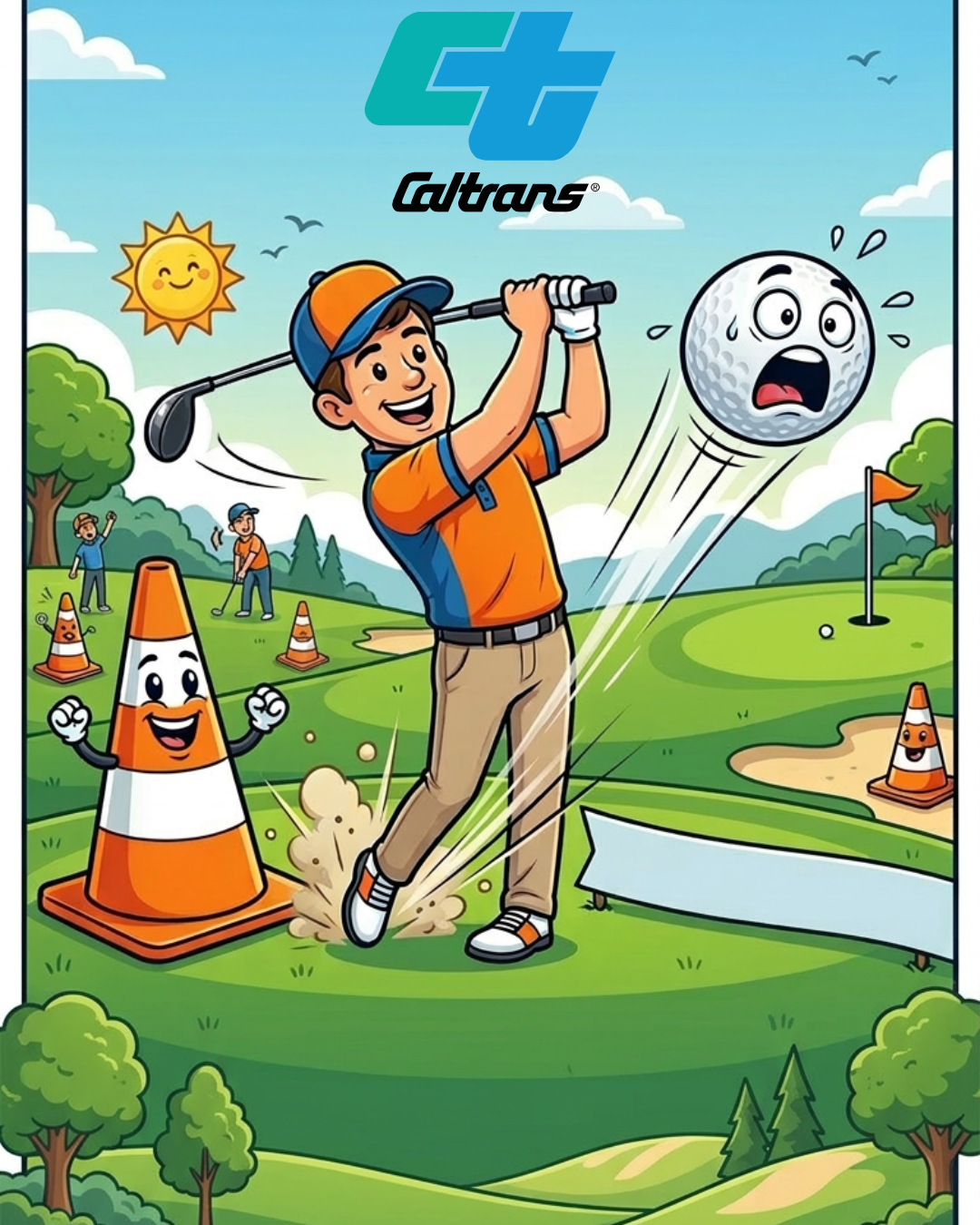 Cone Zone Classic cartoon golfer